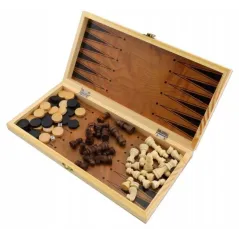 Zestaw Gier 3W1 Szachy Warcaby Tryktrak Drewno 8+