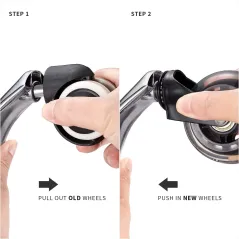 KAUCZUKOWE KÓŁKA DO FOTELA BIUROWEGO I GAMINGOWEGO GAMVIS 73MM ROLL-PRO V2 5SZT