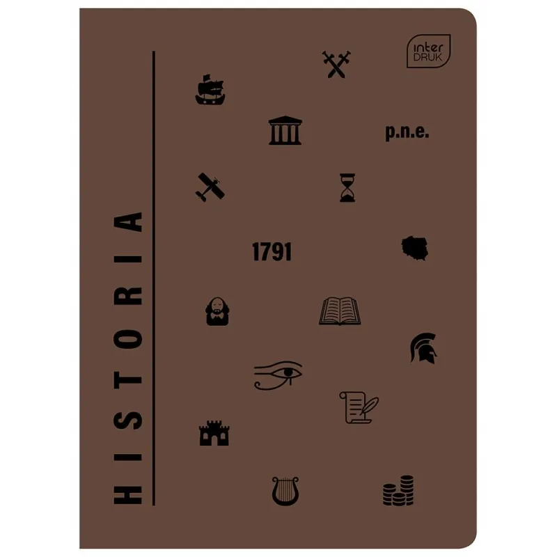 ZESZYT W KRATKĘ Z MARGINESEM 60 KARTEK A5 INTERDRUK HISTORIA