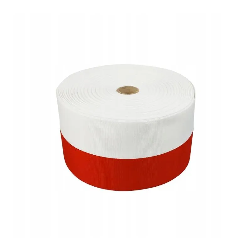 TAŚMA SZTANDAROWA BIAŁO-CZERWONA 50 M 10 CM DO FLAG I SZARF ARIADNA