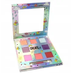 PALETA DO MAKIJAŻU DLA DZIECI Z LUSTERKIEM I HOLOGRAFICZNYM OPAKOWANIEM 6+