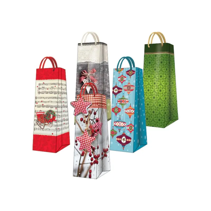 TORBA PREZENTOWA NA BUTELKĘ 14X12X37 CM