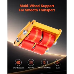 ROLKI TRANSPORTOWE PANCERNE VEVOR 6T PODWOZIE ZE STALI Z TALERZEM OBROTOWYM 360