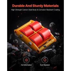 ROLKI TRANSPORTOWE PANCERNE VEVOR 6T PODWOZIE ZE STALI Z TALERZEM OBROTOWYM 360