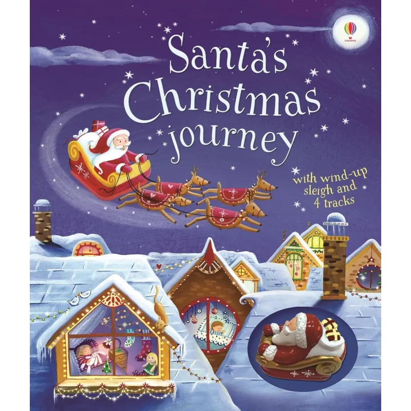 Santas Christmas Journey with windup sleigh and 4 tracks