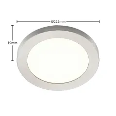 LAMPA SUFITOWA LED 18W PRIOS AUREKA 23 CM SREBRNA NATYNKOWA I WPUSZCZANA