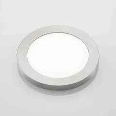 LAMPA SUFITOWA LED 18W PRIOS AUREKA 23 CM SREBRNA NATYNKOWA I WPUSZCZANA