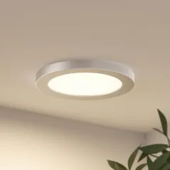 LAMPA SUFITOWA LED 18W PRIOS AUREKA 23 CM SREBRNA NATYNKOWA I WPUSZCZANA