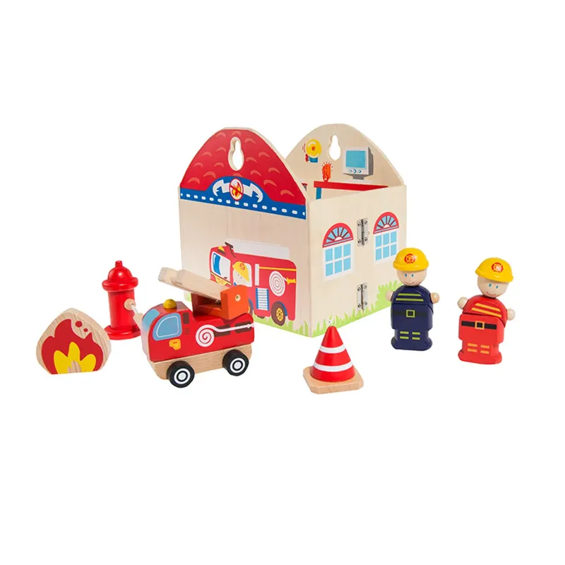 DREWNIANY ZESTAW STRAŻACKI DLA DZIECI SMIKI 3+