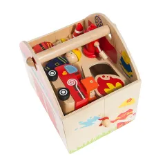 DREWNIANY ZESTAW STRAŻACKI DLA DZIECI SMIKI 3+