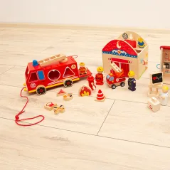 DREWNIANY ZESTAW STRAŻACKI DLA DZIECI SMIKI 3+