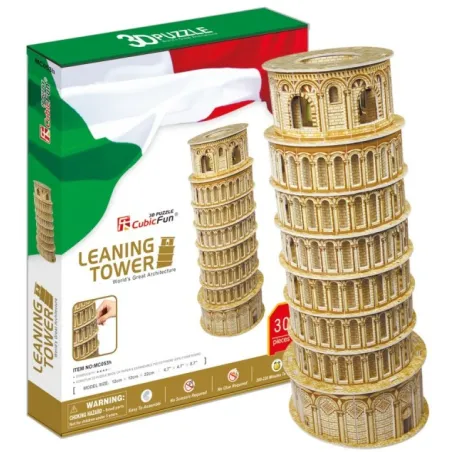 KRZYWA WIEZA W PIZIE PUZZLE 3D CUBIC 30 ELEMENTÓW - CubicFun