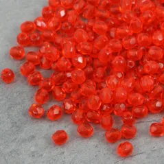 KORALIKI DO BIŻUTERII CZERWONE 4MM