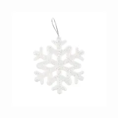 ŚNIEŻYNKI DEKORACYJNE BROKATOWE 9,5 CM