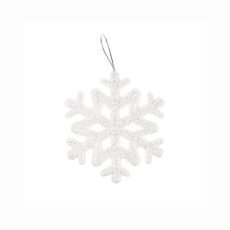 ŚNIEŻYNKI DEKORACYJNE BROKATOWE 9,5 CM