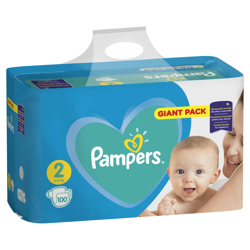 PIELUCHY PAMPERS ACTIVE BABY MINI ROZMIAR 2 4-8 KG 100 SZT