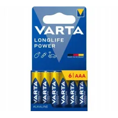 BATERIE ALKALICZNE VARTA AAA LONGLIFE POWER 6 SZTUK LR03 1,5 V
