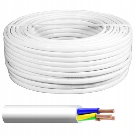 PRZEWÓD MIESZKANIOWY H03VV-F OMY 3X0,5 BIAŁY GIĘTKI 100 M