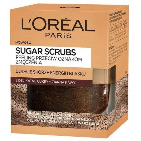 Loreal Paris Sugar Scrubs Peeling Do Twarzy 3 Cukry + Ziarna Kawy 50 Ml
