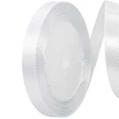 WSTĄŻKA OZDOBNA BIAŁA 6 MM 22,8 M DELIKATNA TASIEMKA DO DEKORACJI