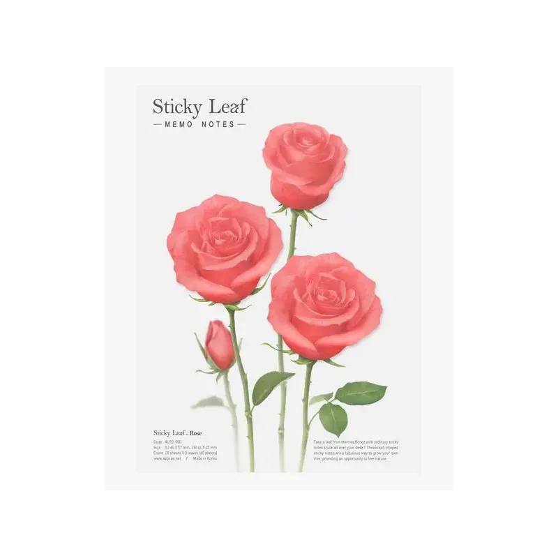 SAMOPRZYLEPNE KARTECZKI KWIAT RÓŻY APPREE