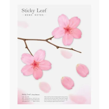 SAMOPRZYLEPNE KARTECZKI WIŚNIA RÓŻOWA L APPREE