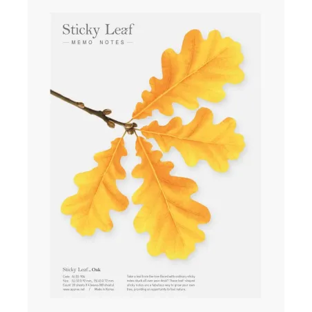 KARTECZKI SAMOPRZYLEPNE DĄB ŻÓŁTY L APPREE 4x20 SZTUK