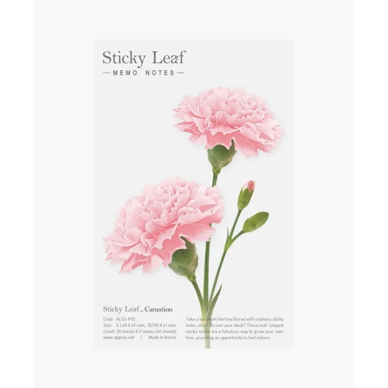 KARTECZKI SAMOPRZYLEPNE GOŹDZIK RÓŻOWY M APPREE 40 SZTUK