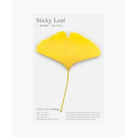 Karteczki Samoprzylepne Miłorząb Żółty M 20 Szt. Appree