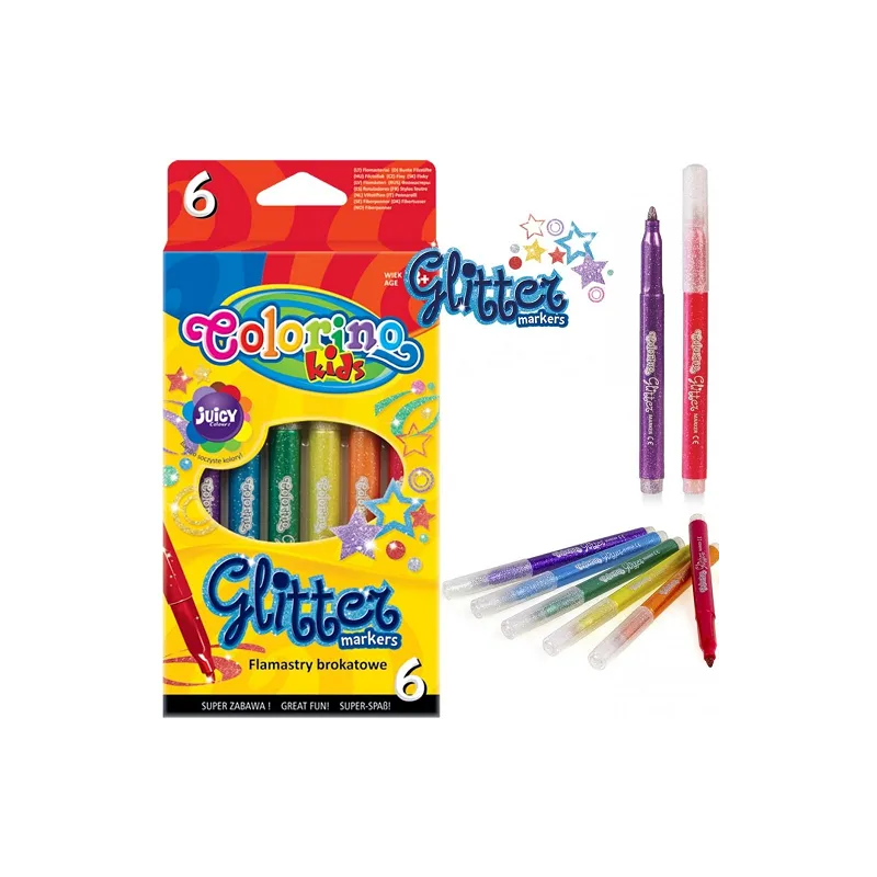 FLAMASTRY BROKATOWE 6 KOLORÓW COLORINO