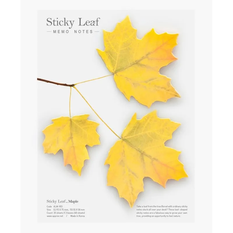 KARTECZKI SAMOPRZYLEPNE KLON ŻÓŁTY L APPREE 60 KARTEK