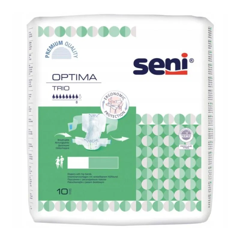 PIELUCHOMAJTKI SENI OPTIMA TRIO ROZMIAR L Z REGULOWANYM PASEM BIODROWYM 10 SZT.