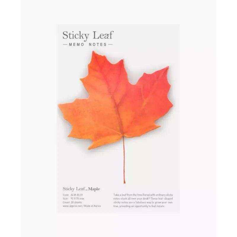 KARTECZKI SAMOPRZYLEPNE KLON CZERWONY M 20 SZTUK