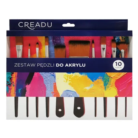 Pędzle Nylonowe Do Akrylu 10 Szt.