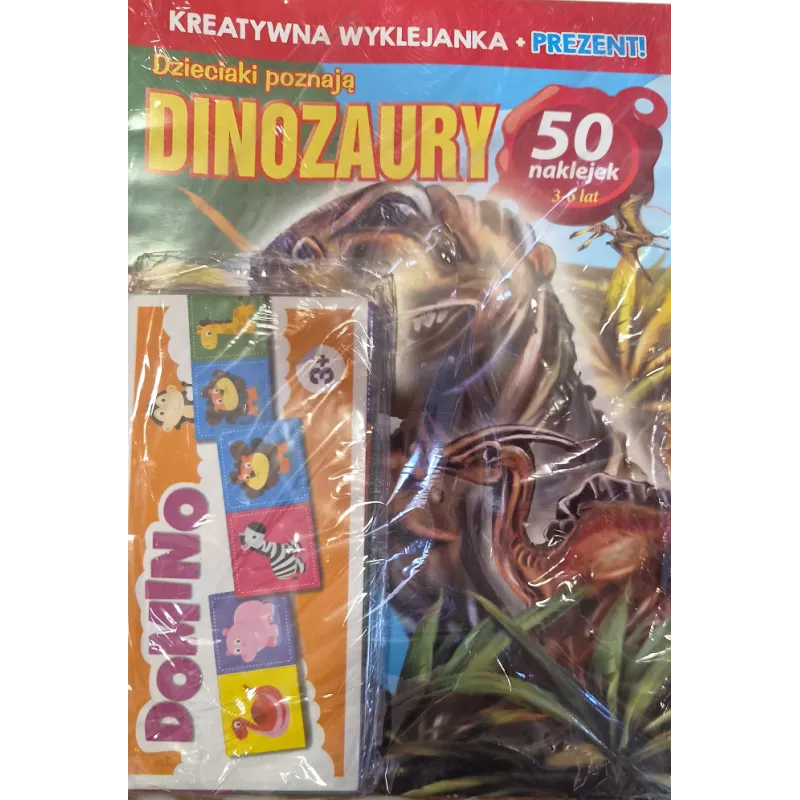 DZIECIAKI POZNAJĄ DINOZAURY KREATYWNA WYKLEJANKA + DOMINO 3+