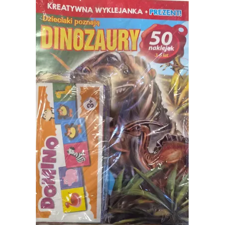 DZIECIAKI POZNAJĄ DINOZAURY KREATYWNA WYKLEJANKA + DOMINO 3+