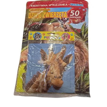 DZIECIAKI POZNAJĄ DZIKIE ZWIERZĘTA KREATYWNA WYKLEJANKA + PUZZLE 3+