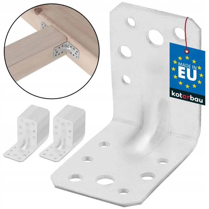 KĄTOWNIK CIESIELSKI WZMACNIANY 25SZT. 65X65X45 MM STAL OCYNKOWANA KOTARBAU