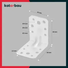 Kątownik Ciesielski Wzmacniany 25Szt. 65X65X45 Mm Stal Ocynkowana Kotarbau