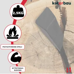 KLIN DO ROZŁUPYWANIA DREWNA KOTARBAU 2,5 KG STALOWY