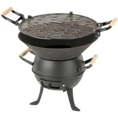 GRILL WĘGLOWY ŻELIWNY BECZUŁKA ACTIVA VALENCIA CZARNY 35 CM 4 OSOBY