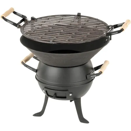 GRILL WĘGLOWY ŻELIWNY BECZUŁKA ACTIVA VALENCIA CZARNY 35 CM 4 OSOBY