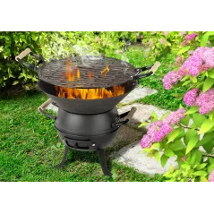 GRILL WĘGLOWY ŻELIWNY BECZUŁKA ACTIVA VALENCIA CZARNY 35 CM 4 OSOBY - Activa
