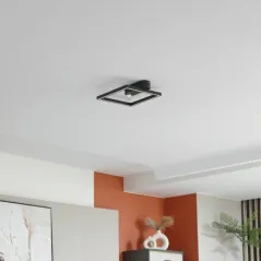 LAMPA SUFITOWA LED LINDBY YULLA 34 CM 15W CZARNA Z CZUJNIKIEM RUCHU