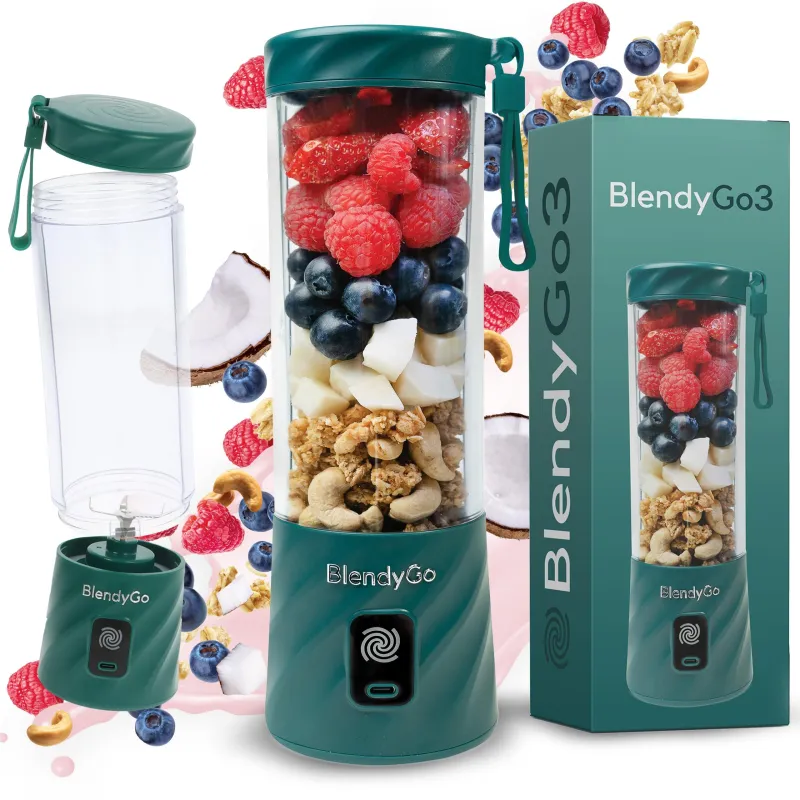 BLENDYGO 3 BLENDER KIELICHOWY TO GO BEZPRZEWODOWY 550 ML ZIELONY ŁADOWANIE USB