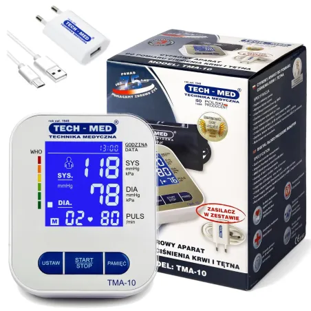 CIŚNIENIOMIERZ NARAMIENNY TECH-MED TMA-10 Z ZASILACZEM USB