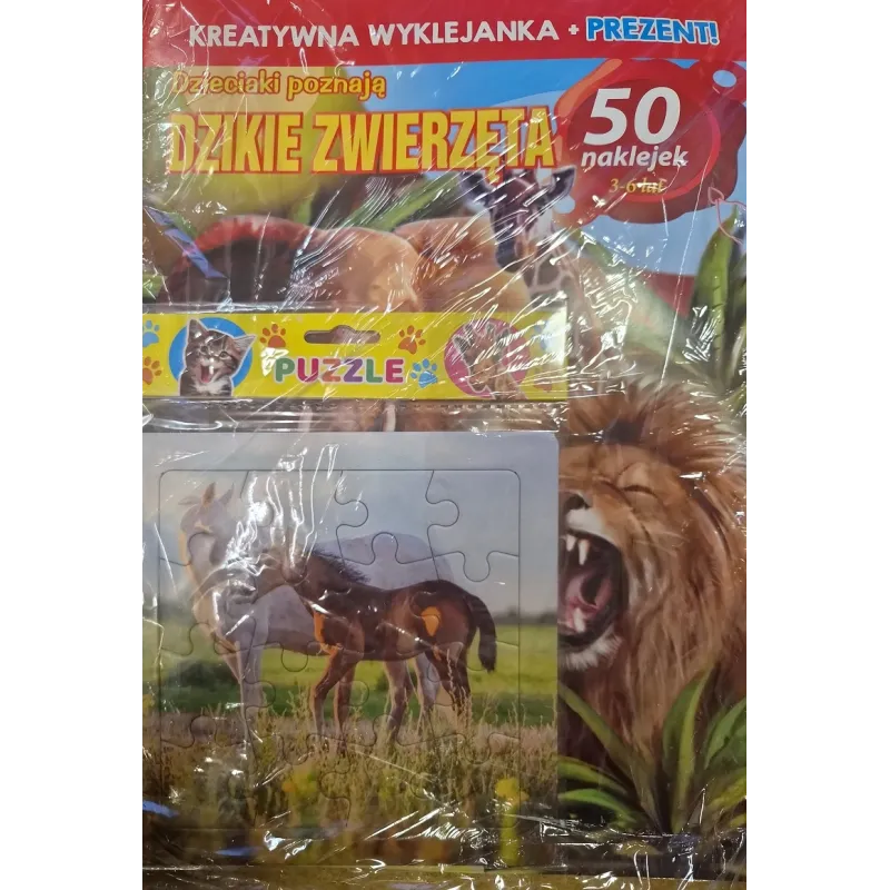DZIECIAKI POZNAJĄ DZIEKI ZWIERZĘTA KREATYWNA WYKLEJANKA + PUZZLE