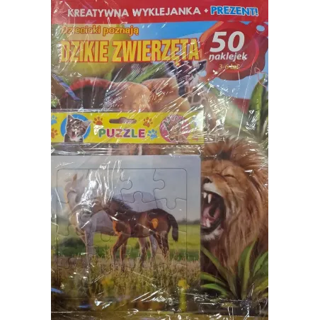 DZIECIAKI POZNAJĄ DZIEKI ZWIERZĘTA KREATYWNA WYKLEJANKA + PUZZLE