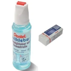 KLEJ W PŁYNIE + GUMKA DO ŚCIERANIA PENTEL - Pentel