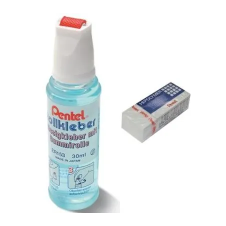 KLEJ W PŁYNIE + GUMKA DO ŚCIERANIA PENTEL - Pentel